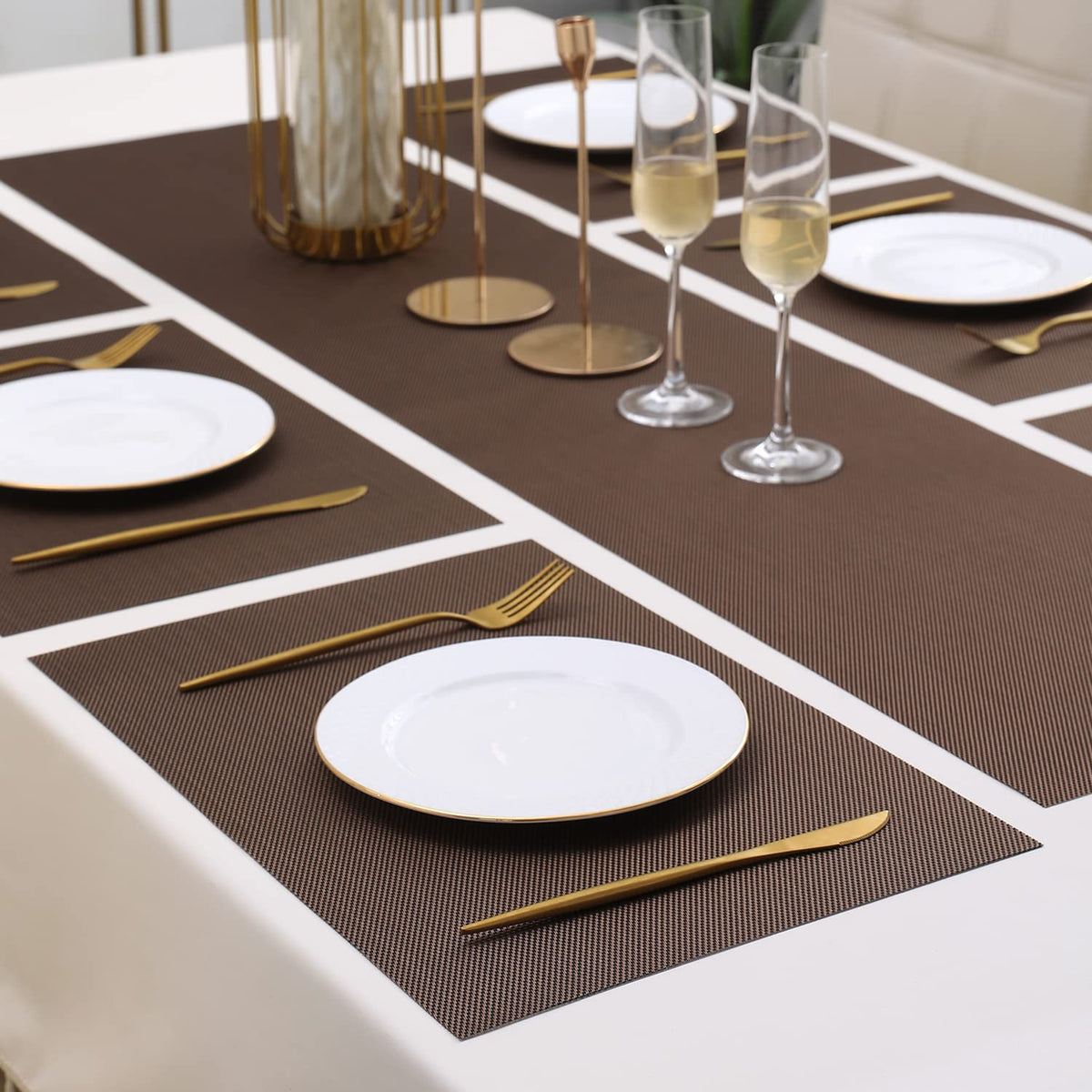 PVC Dining Table Mats, Brown