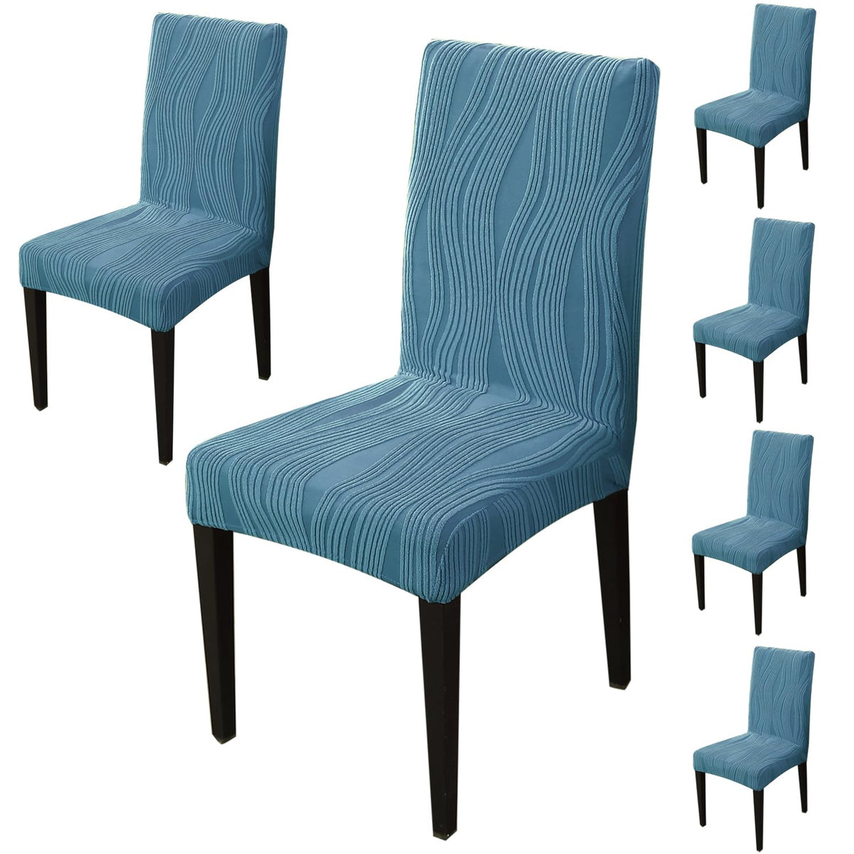 Nestiva Series Stretchable Knitting Jacquard Chair Cover - Sea Blue