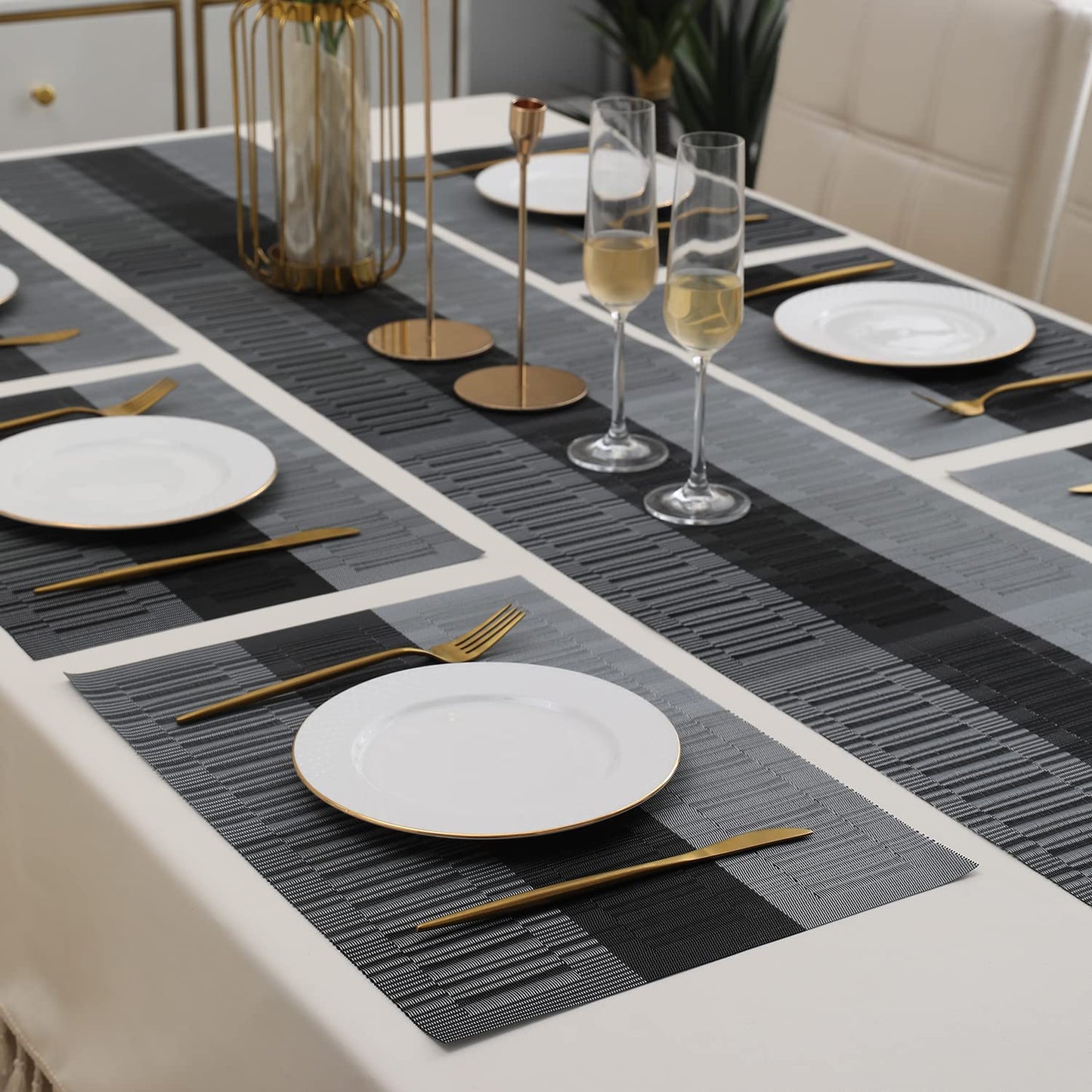 PVC Dining Table Mats, Grey