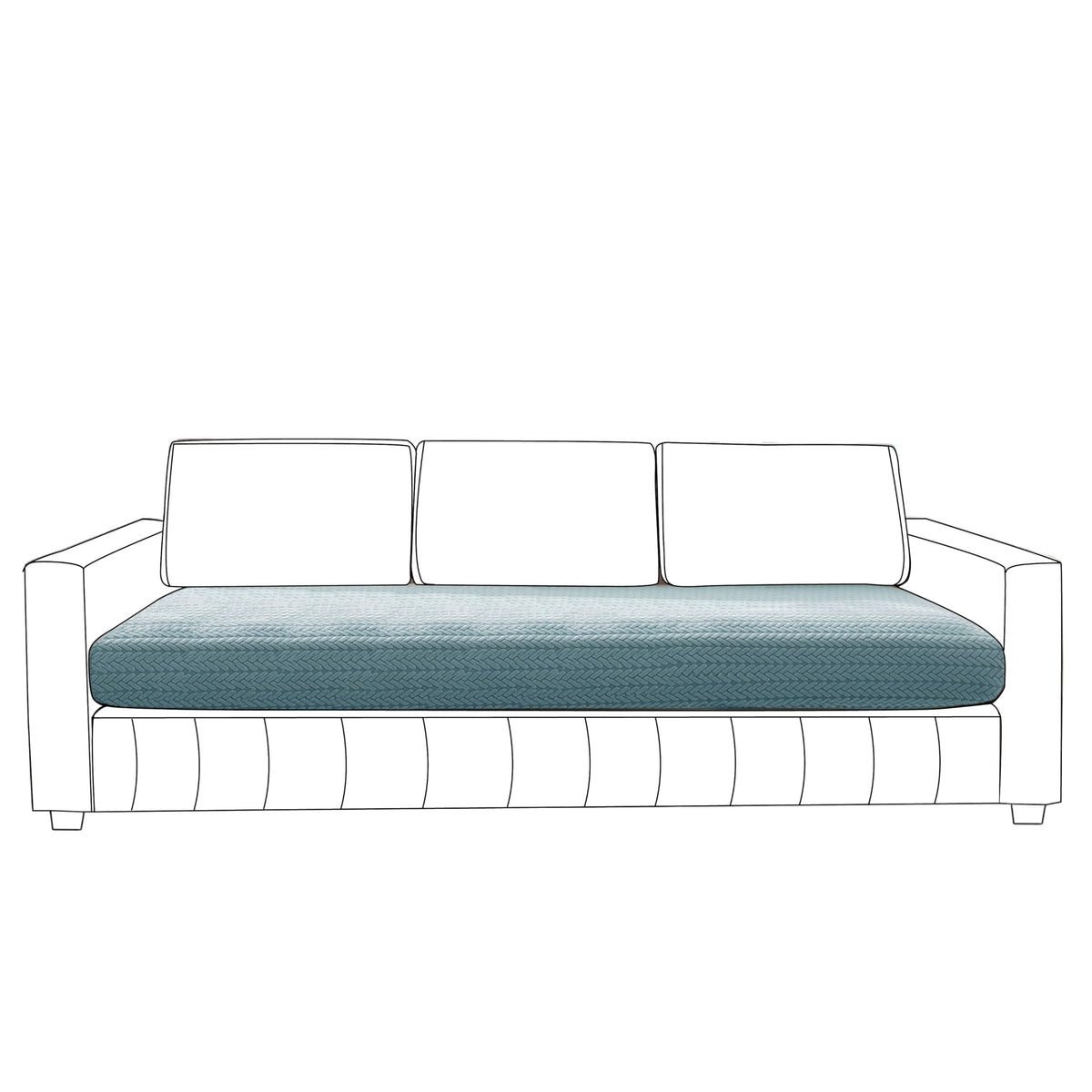 Stretchable Thick Jacquard Textured Seat Couch Cushion Cover for 1/2/3 Seaters, Carolina Blue