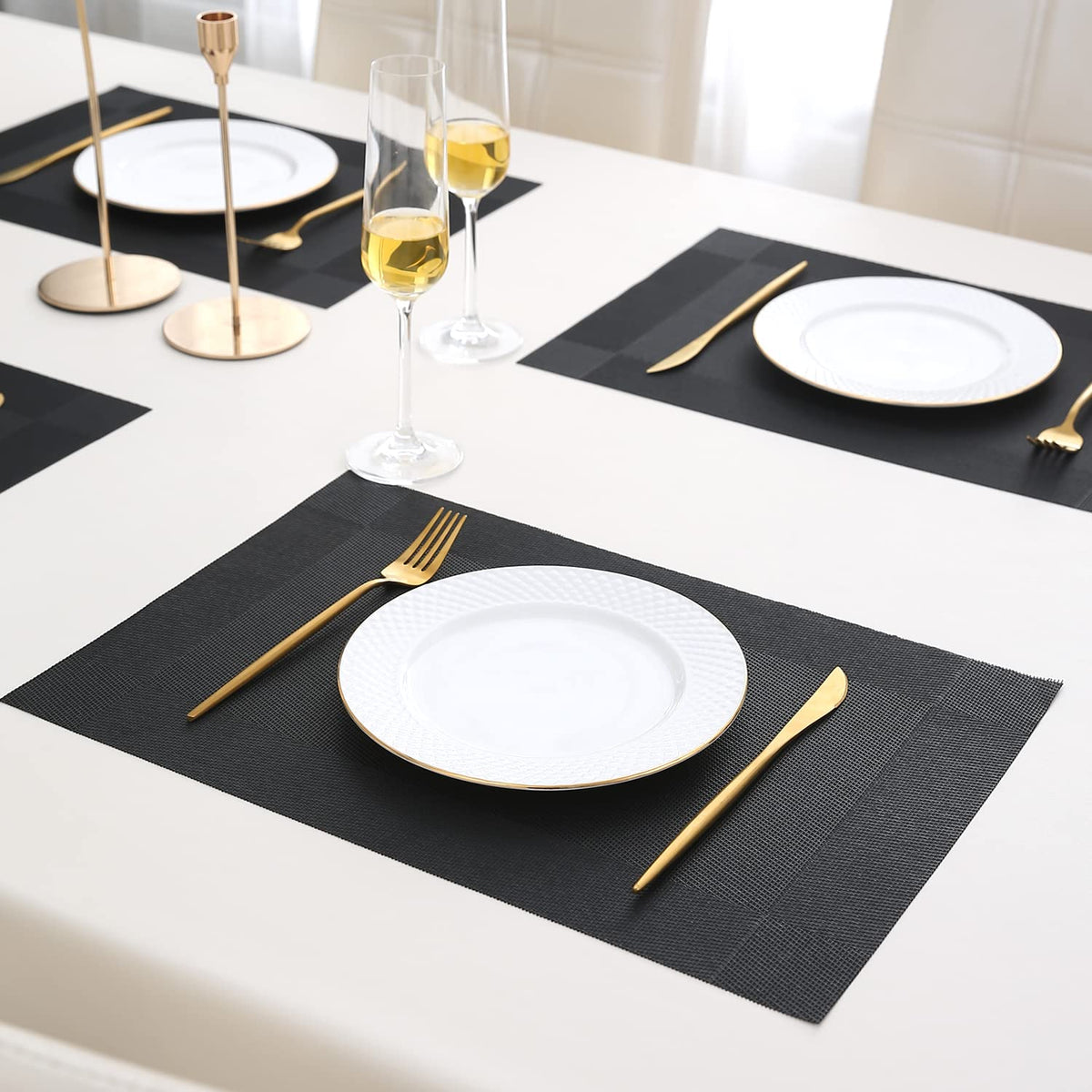 PVC Dining Table Mats, Black