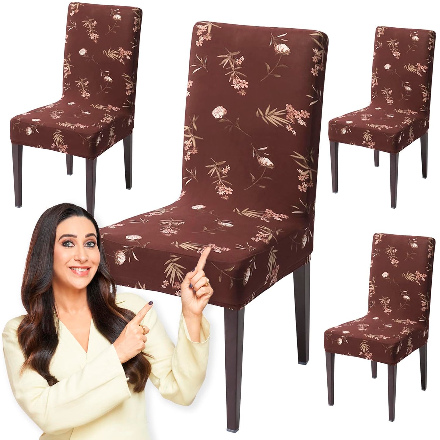 Brown Colour chair covers set of 4 | Hokipo
