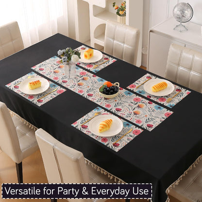 Artistic Flora PVC Washable Mats for Dining Table - Cosmos