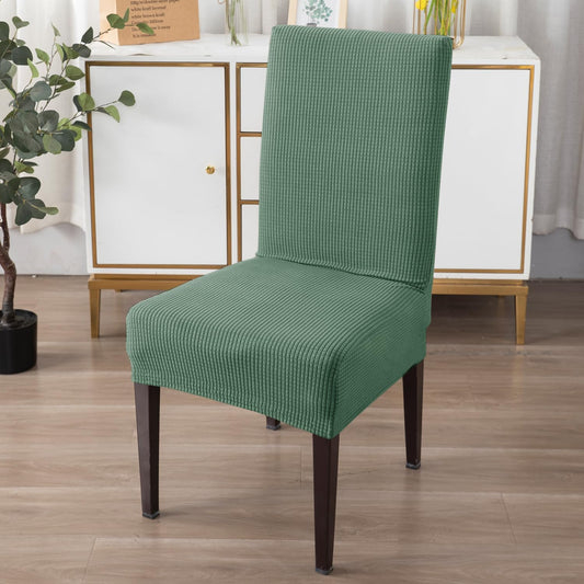 200 GSM Jacquard Set of 1/2/4/6 Dining Chair Cover, Green