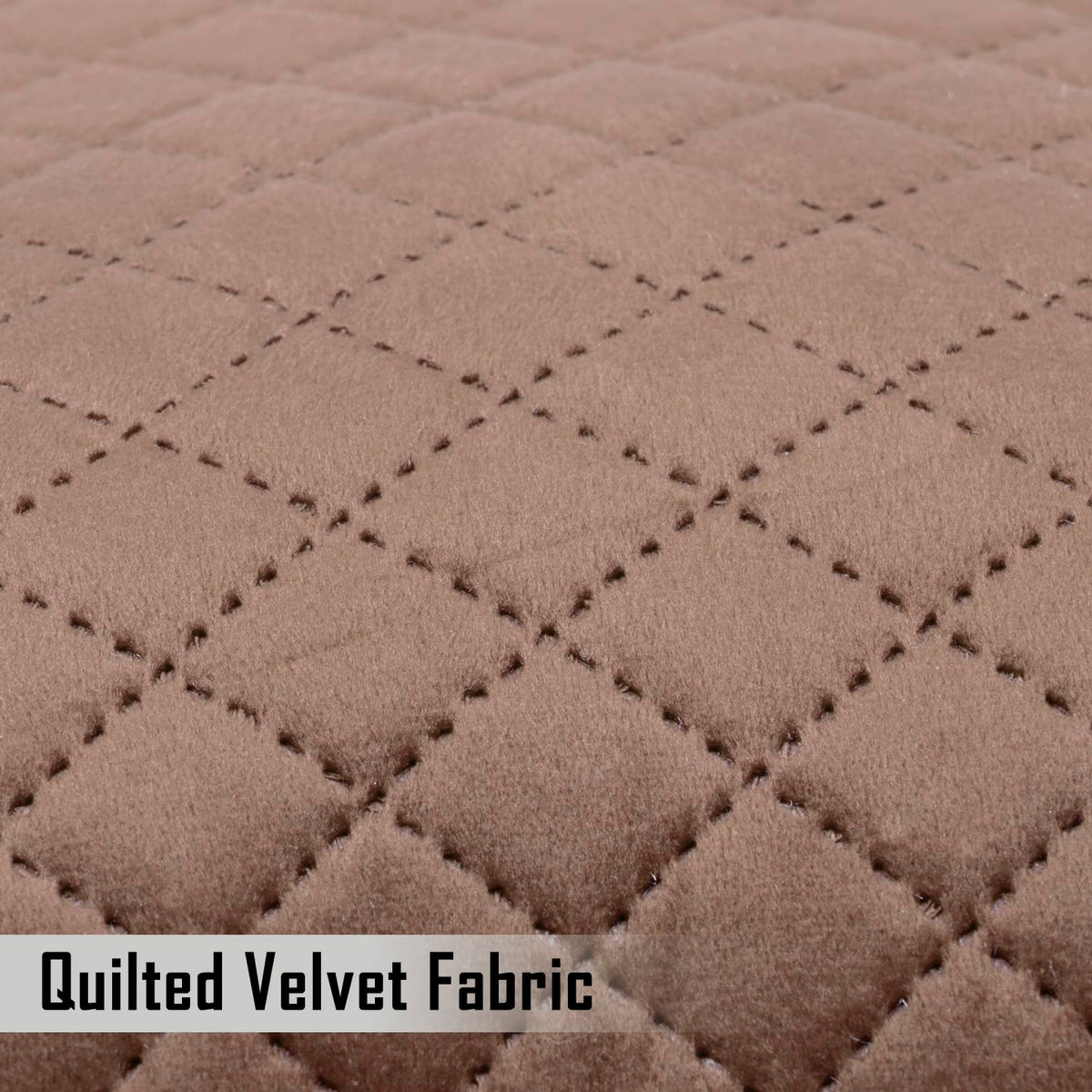 Buy Russet Brown Colour Quilted Velvet Fabric Cushion Covers