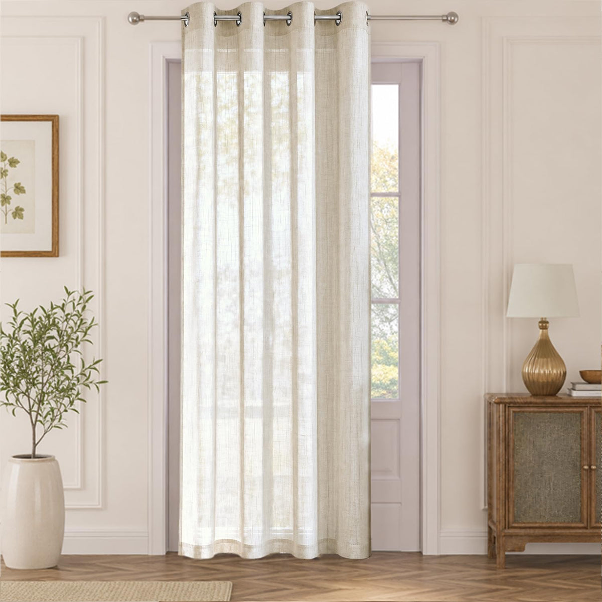 HOKIPO Breeze Sheer Curtains, 7 Feet Long - Ivory - image 2
