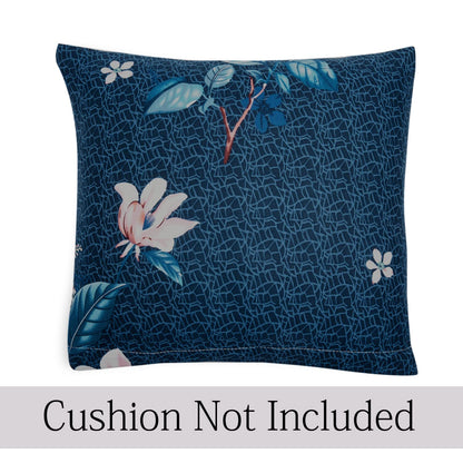 Elastic Stretchable Printed Sofa Cover and Cushion Cover, Blue Mixed Flowers