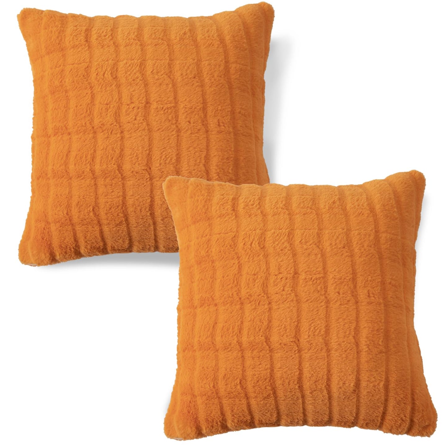 Buy cute Orange colour Zippered Plush Pillow Covers