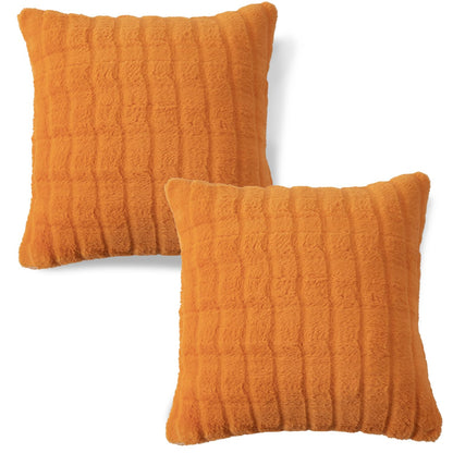 Buy cute Orange colour Zippered Plush Pillow Covers