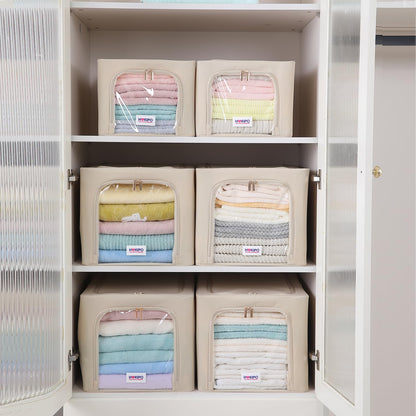 600D Oxford Fabric Wardrobe Organizer for Storage - Beige