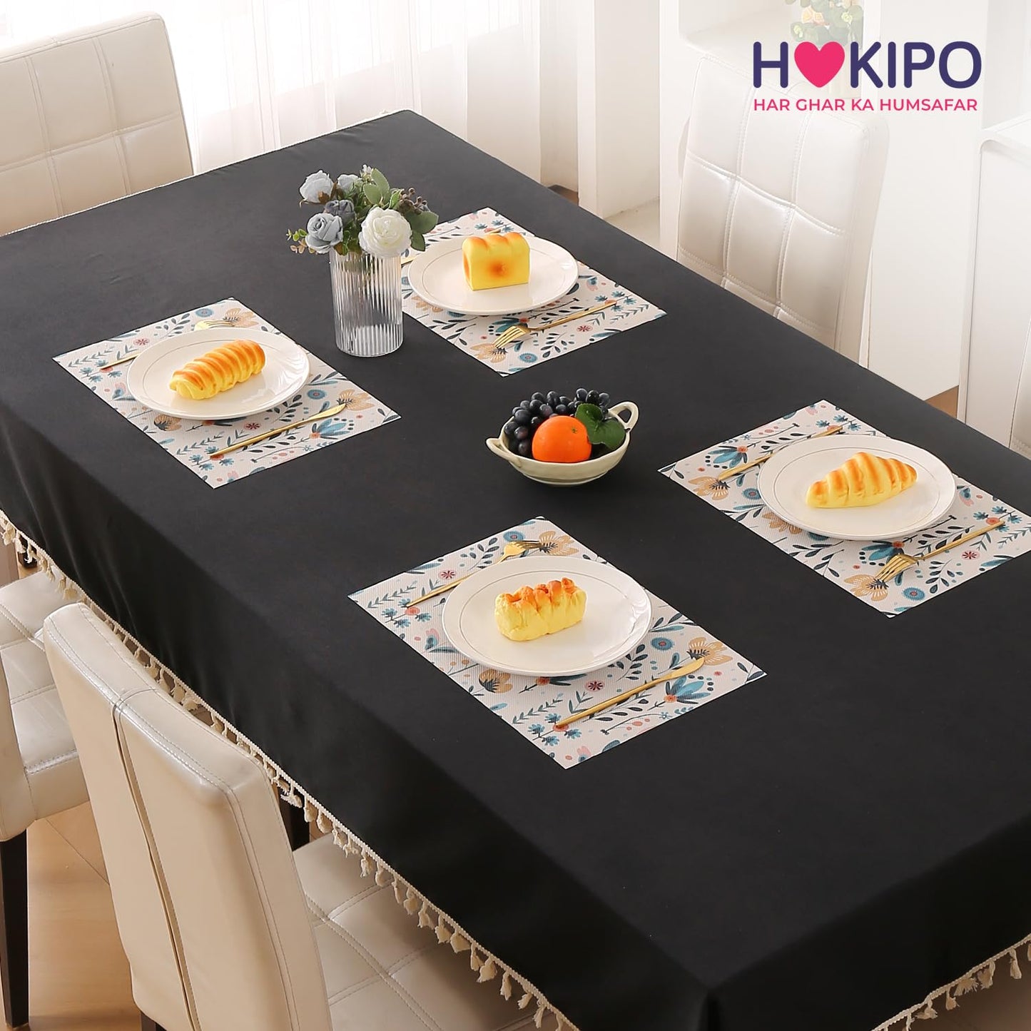 Artistic Flora PVC Washable Mats for Dining Table - Magnolia Champaca