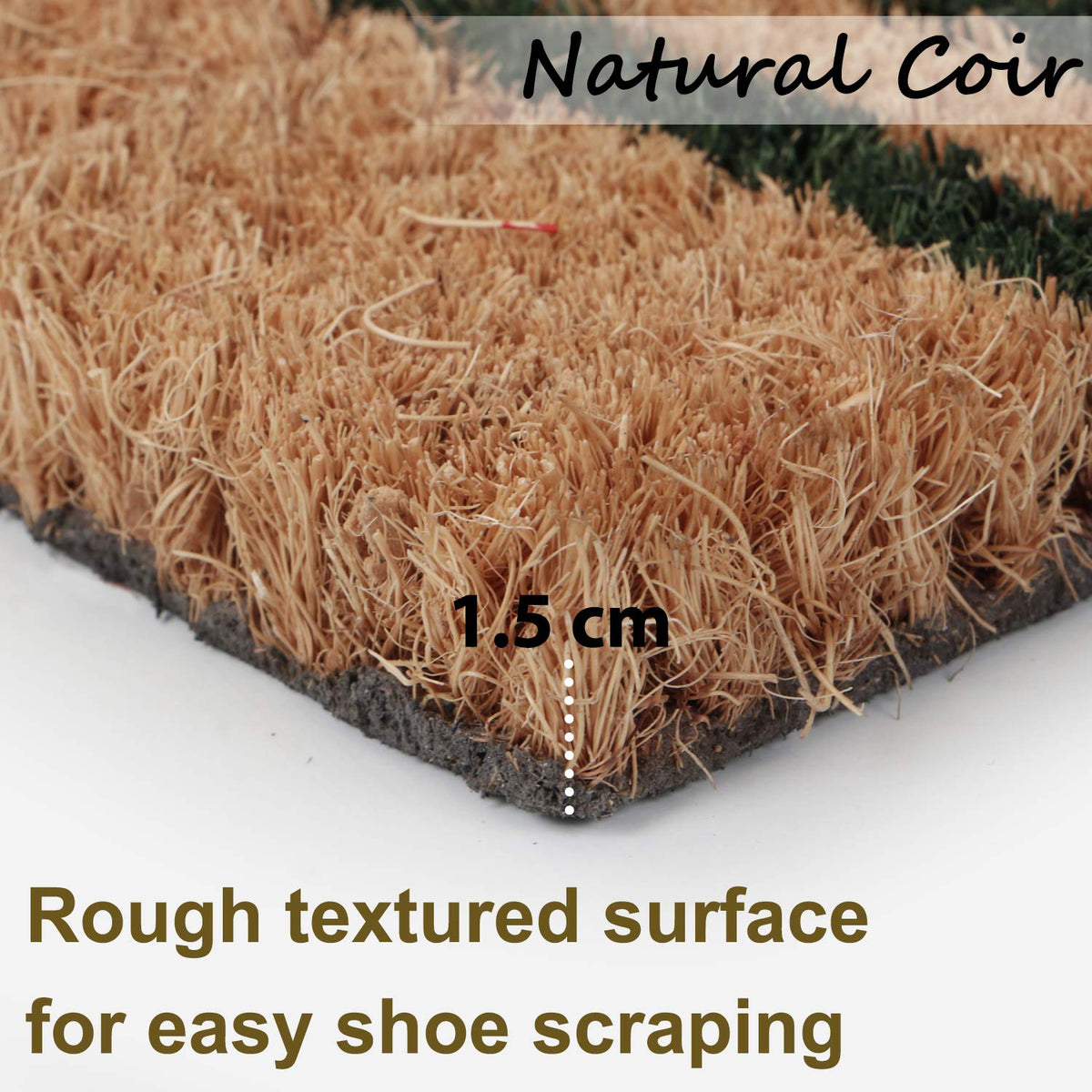 Coir Entrance Door Mat with Anti-Slip PVC Backing