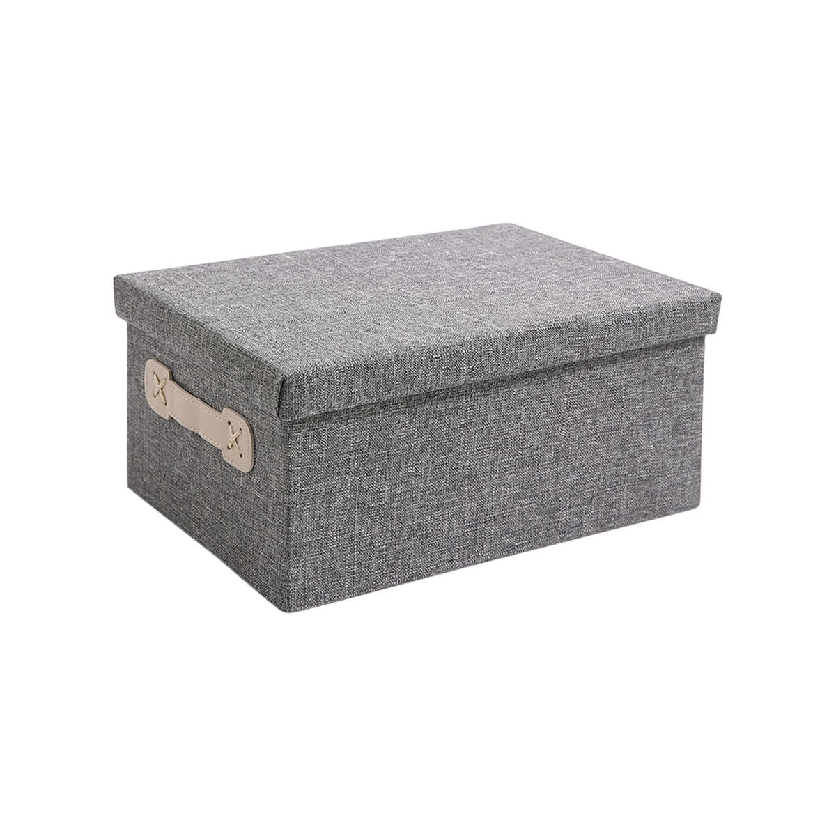 Organisers Storage Box with Lid, Grey, Pack of 2