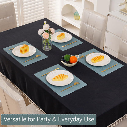 Florista Blush Royal Luxe Faux Leather Mats for Dining Table - Spirit Blue