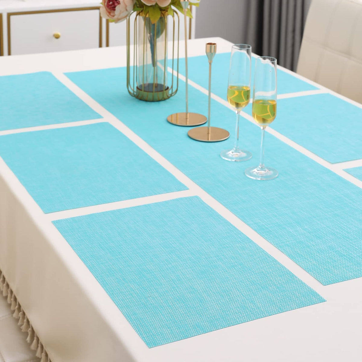 PVC Dining Table Mats,Turquoise