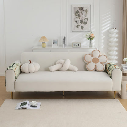 Water Repellent + Waterproof Quilted Sofa Mats, Parchement Beige Abstract Art