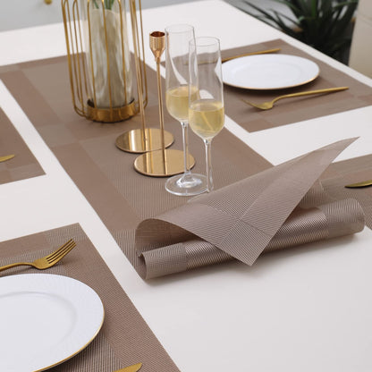 PVC Dining Table Mats, Copper Brown