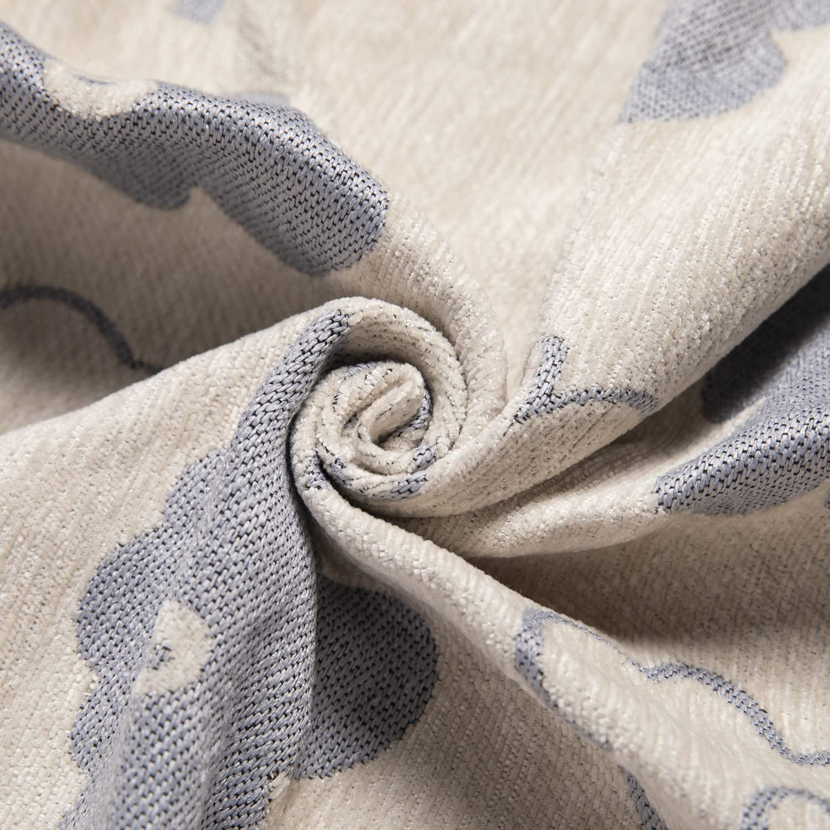 soft off white floral print colour chenille sofa throw 
