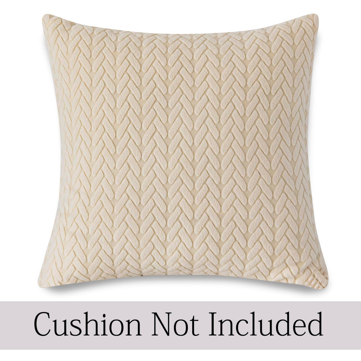 Beige Colour Grid Texture Jacquard Pillow Covers | 18x18 Inch