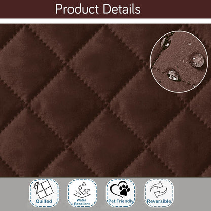HOKIPO Quilted Reversible One Piece L Shape 4/5/6 Seater Sofa Cover Mat, Brown