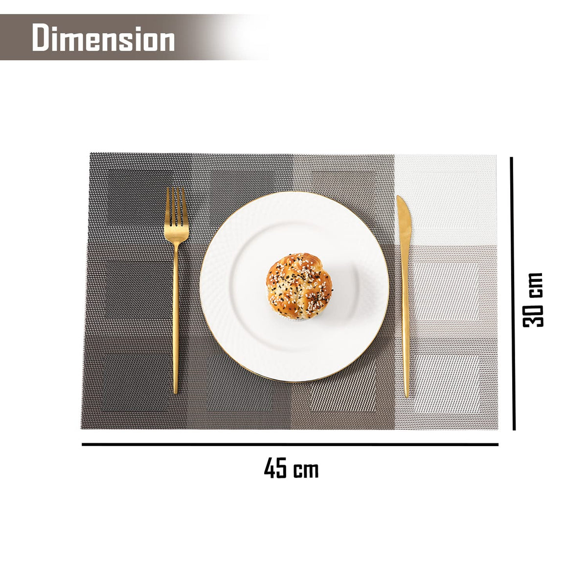 PVC Dining Table Mats, Gradient Brown