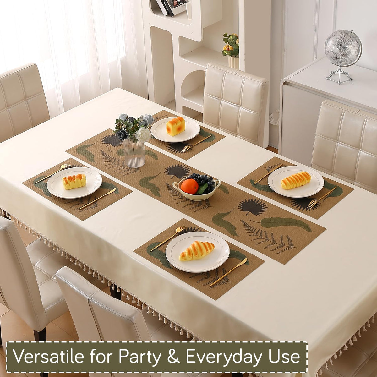 Botanical Tropic PVC Mats for Dining Table - Fern Fronds