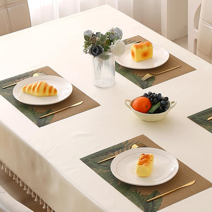 Botanical Tropic PVC Mats for Dining Table - Bird of Paradise Leaves