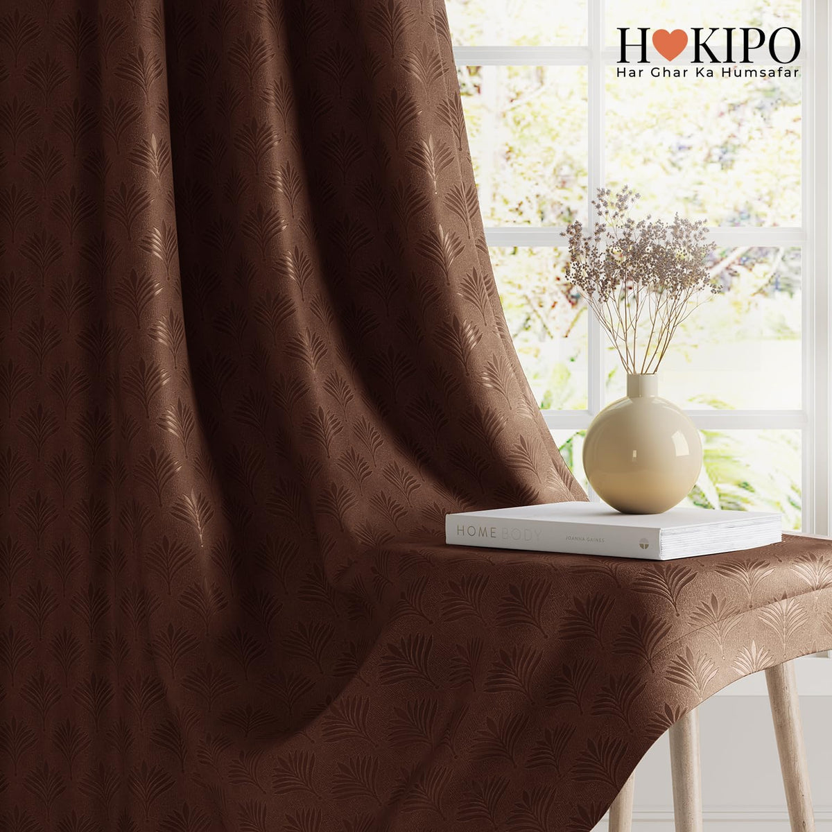 HOKIPO Palmea True Blackout Curtains, 7 Feet Long - Mocha Brown - image 7