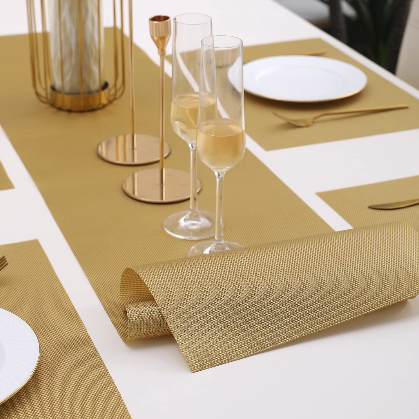 PVC Dining Table Mats, Golden