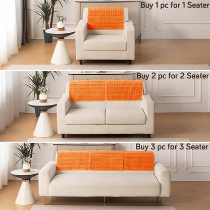 Premium Plush Anti Slip Sofa Cover Mat, Orange