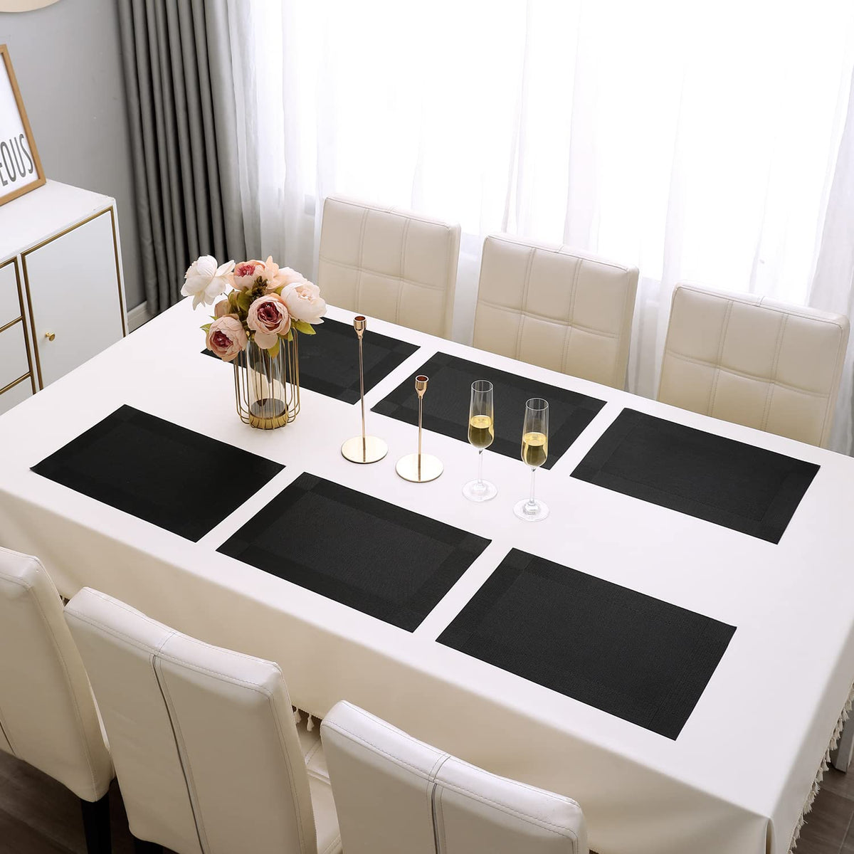 PVC Dining Table Mats, Black