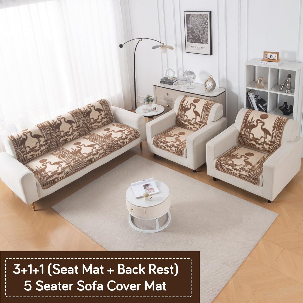 Woven Edit Chenille Jacquard Reversible 5-Seater Sofa Cover (3+1+1), Meadow Bloom