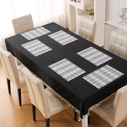 Classic Checks PVC Washable Mats for Dining Table - Pacific Blue