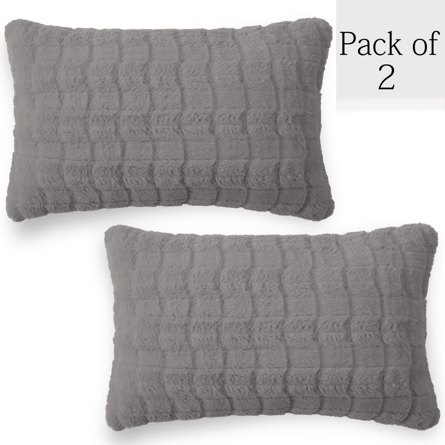 Buy Light Grey Colour Premium Zippered Plush cushion covers in set of 2