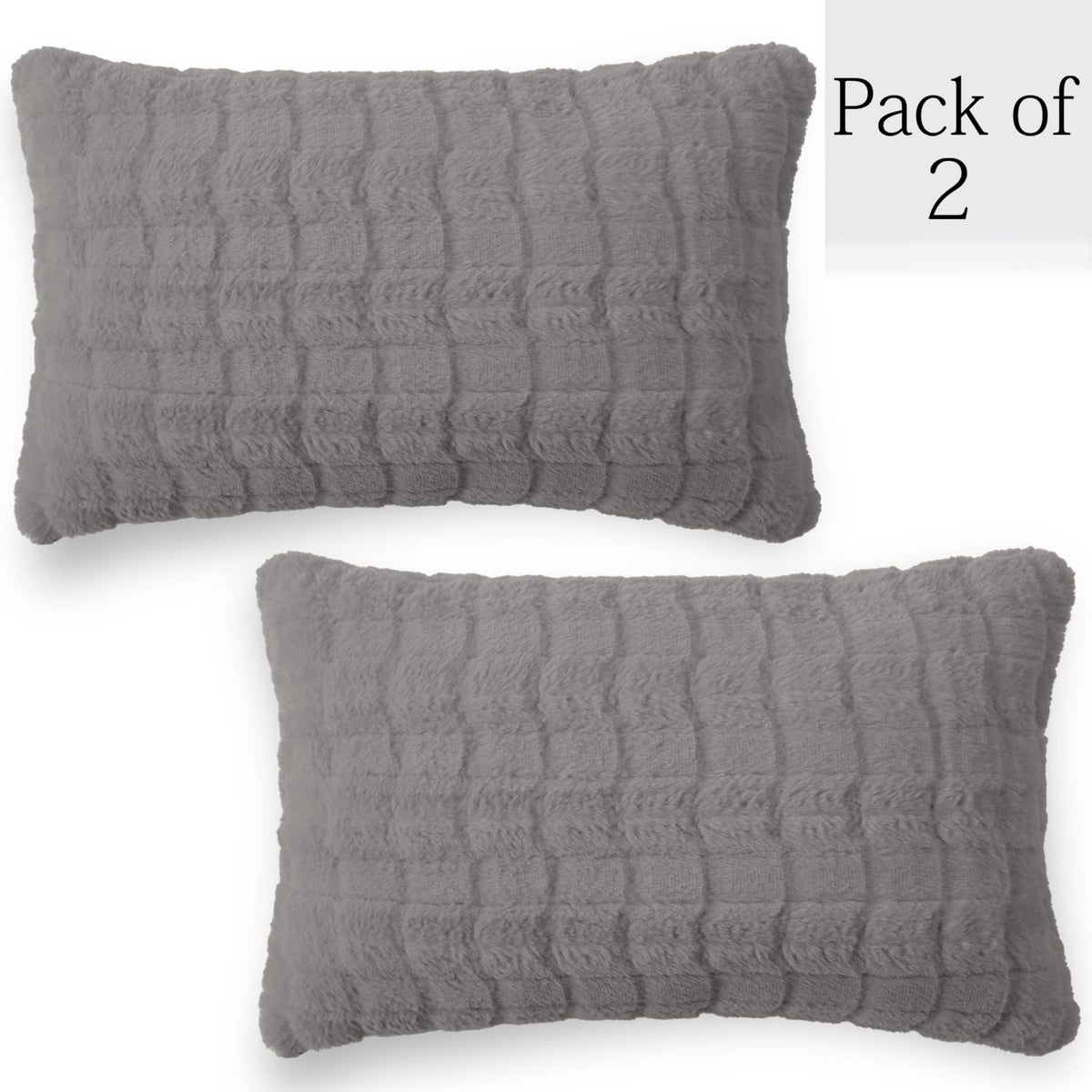 Buy Light Grey Colour Premium Zippered Plush cushion covers in set of 2