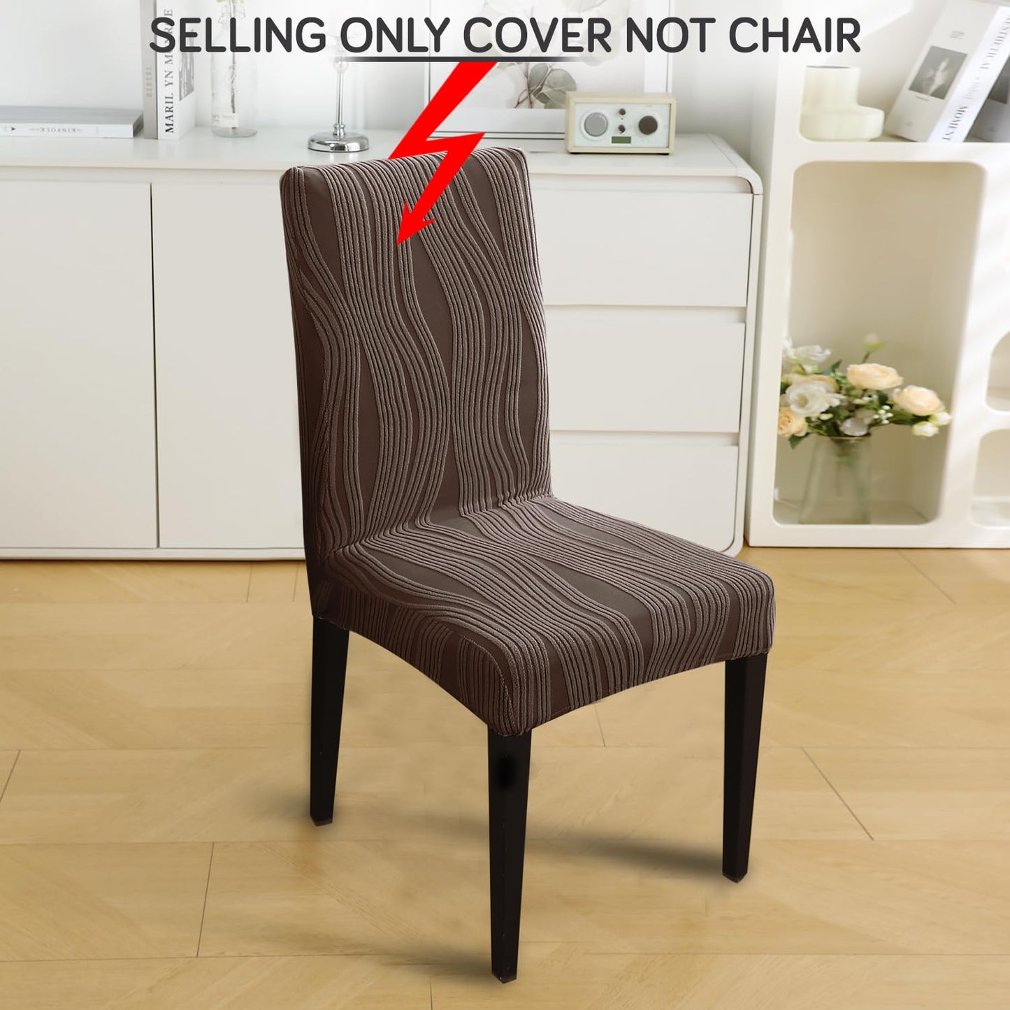 Nestiva Series Stretchable Knitting Jacquard Chair Cover - Chocolate Brown