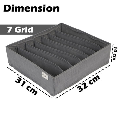 Non-Woven Fabric Undergarment Organizer Storage Box For Drawers Bra Panty Socks Tie Lingerie Organizer For Wardrobe, Grey