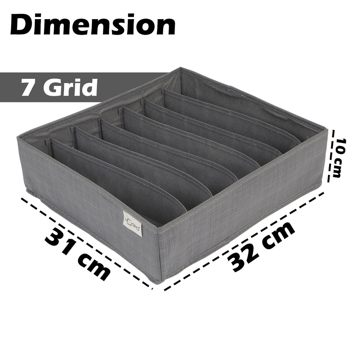 Non-Woven Fabric Undergarment Organizer Storage Box For Drawers Bra Panty Socks Tie Lingerie Organizer For Wardrobe, Grey