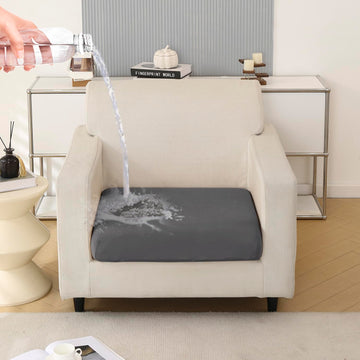 100% Waterproof Stretchable Seat Couch Cushion Cover for 1/2/3 Seater, Dark Grey