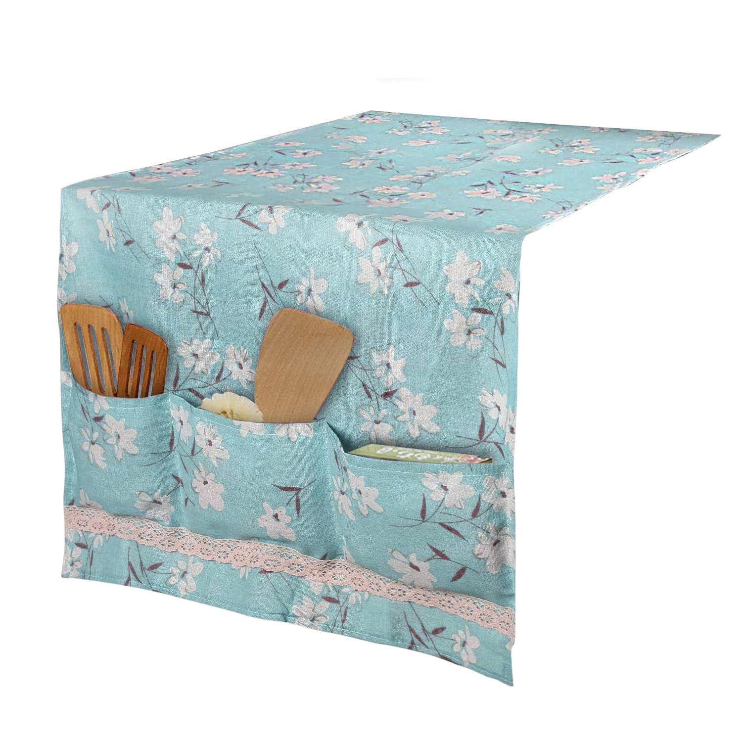 Fridge Cover Top with Pockets, Blue