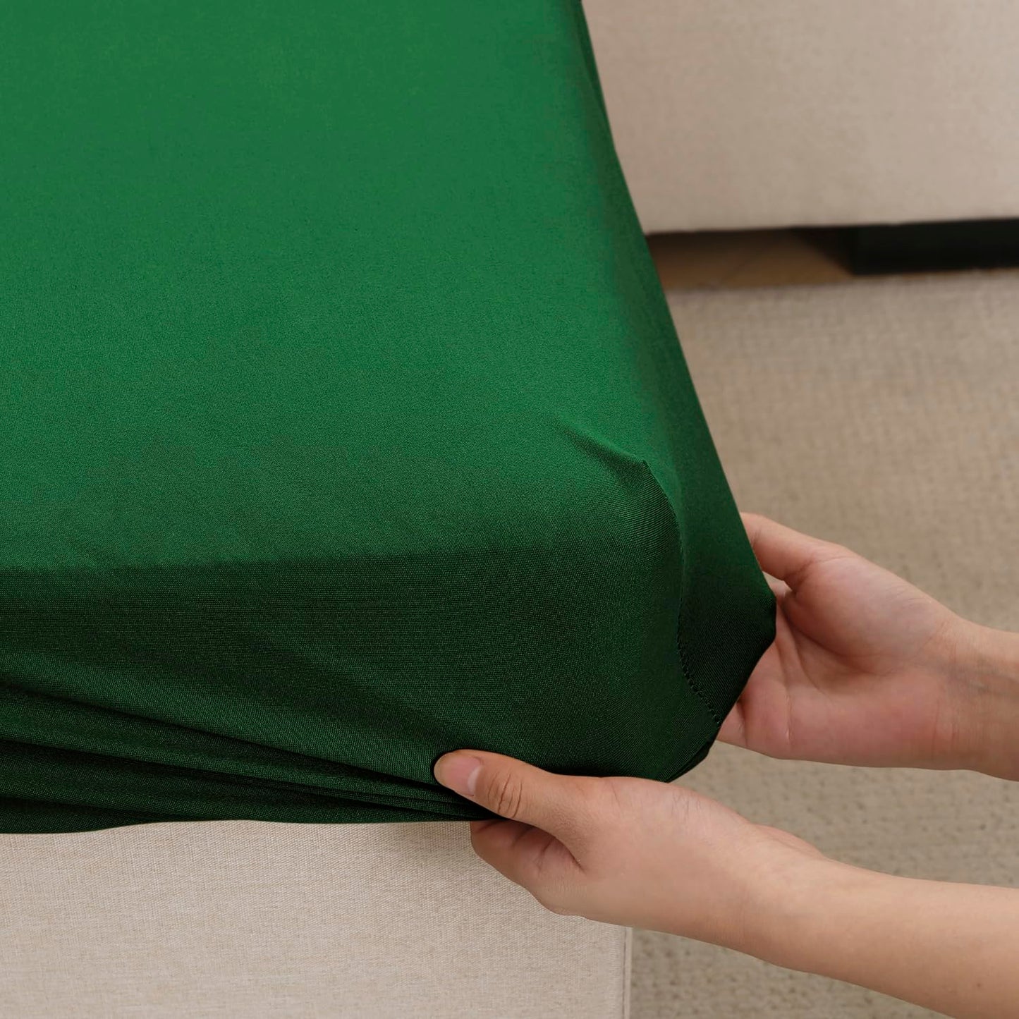 100% Waterproof Stretchable Seat Couch Cushion Cover for 1/2/3 Seater, Green