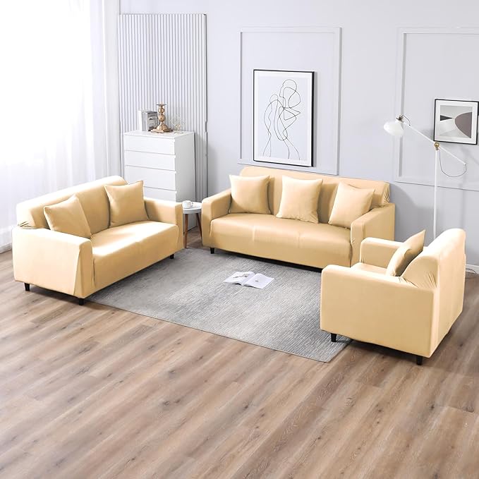 Elastic Stretchable Sofa Cover, Beige