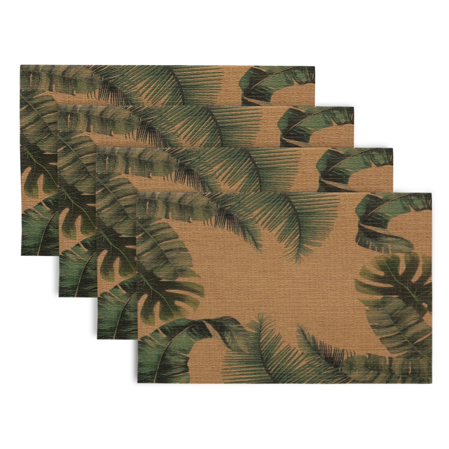 Botanical Tropic PVC Mats for Dining Table - Palm Leaves