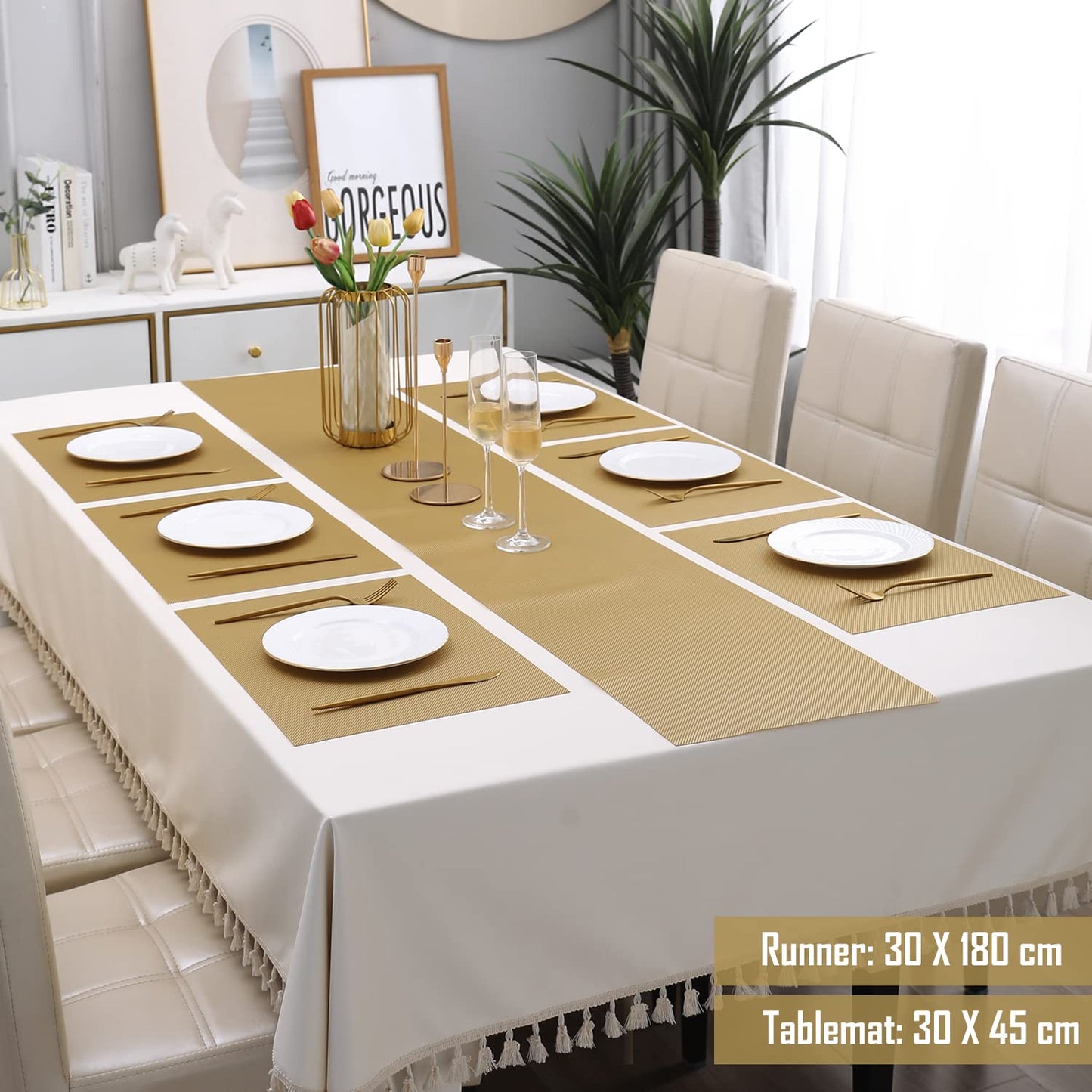 PVC Dining Table Mats, Golden