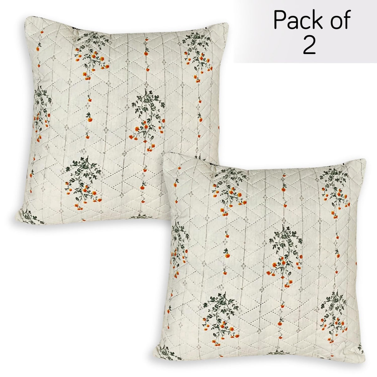 Quilted Printed Sofa Cover with Pockets, Light Green Ash Gypsy Floral
