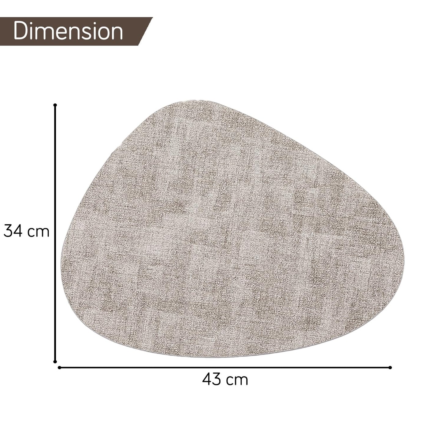 Premium Faux Leather Dining Table Mats, Light Brown