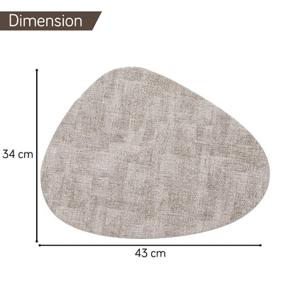 Premium Faux Leather Dining Table Mats, Light Brown