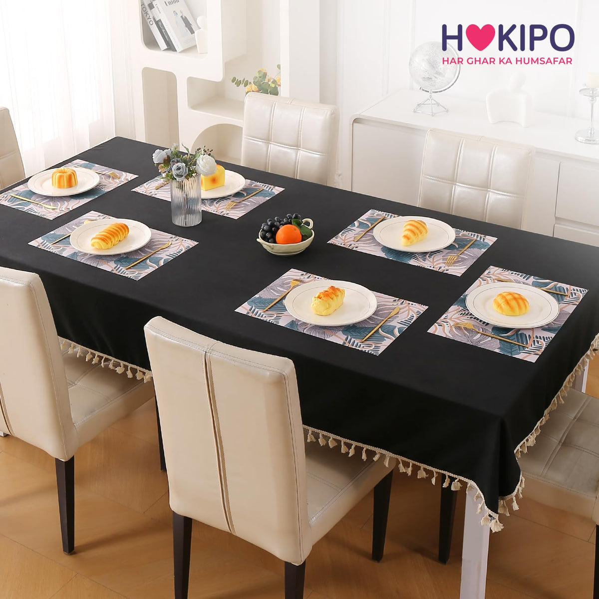 Artistic Flora PVC Washable Mats for Dining Table - Monstera Leaves