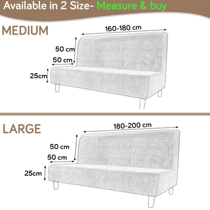 Luxurious Stretchable Spandex Jacquard Sofa-Cum-Bed Cover for Futon – Beige