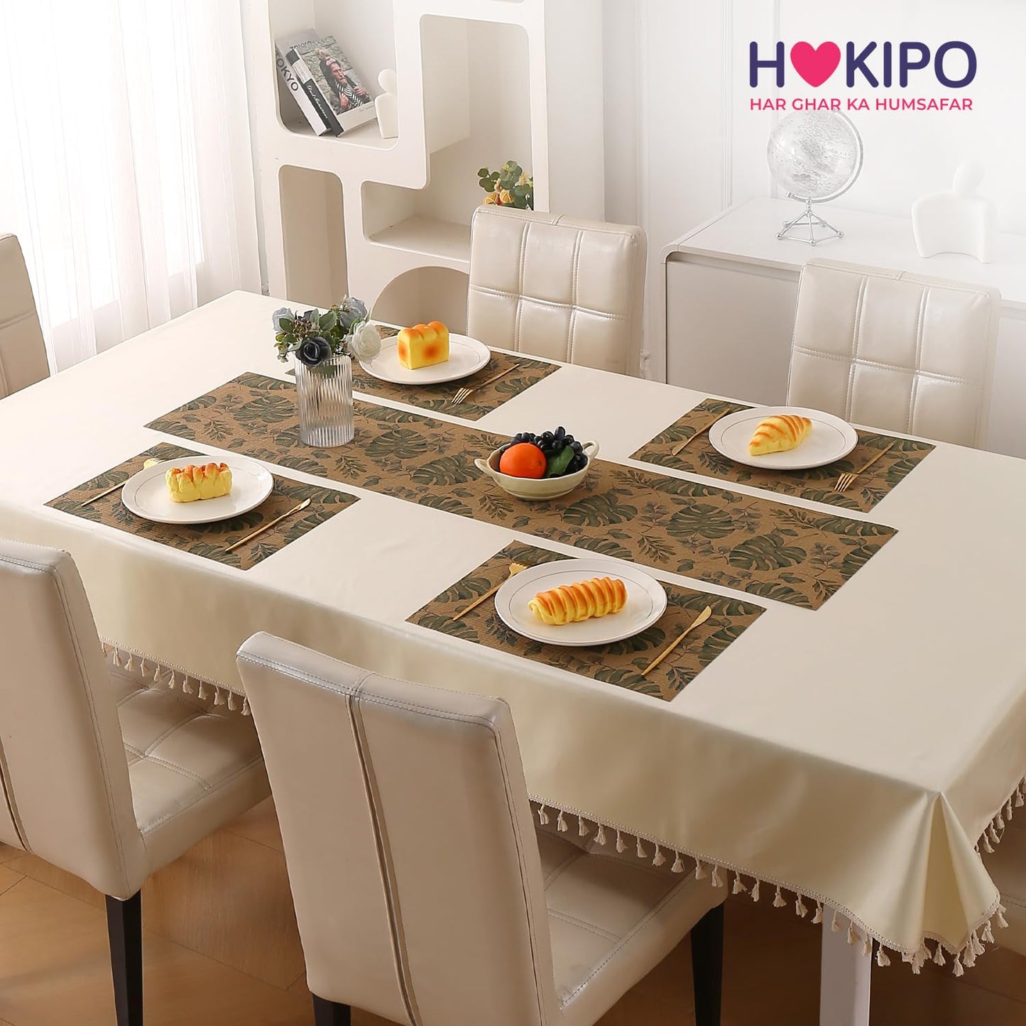 Botanical Tropic PVC Mats for Dining Table - Monstera Leaves